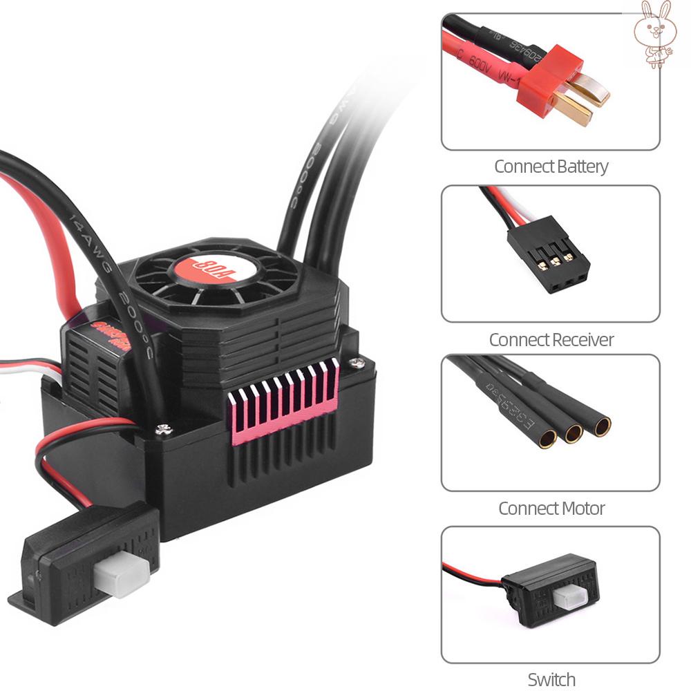 Bộ Điều Khiển Tốc Độ Không Chổi Than Ol Surpass Hobby 80a Esc Chống Thấm Nước Cho Xe Hơi / Xe Tải Điều Khiển Từ Xa Tỉ Lệ 1: 10