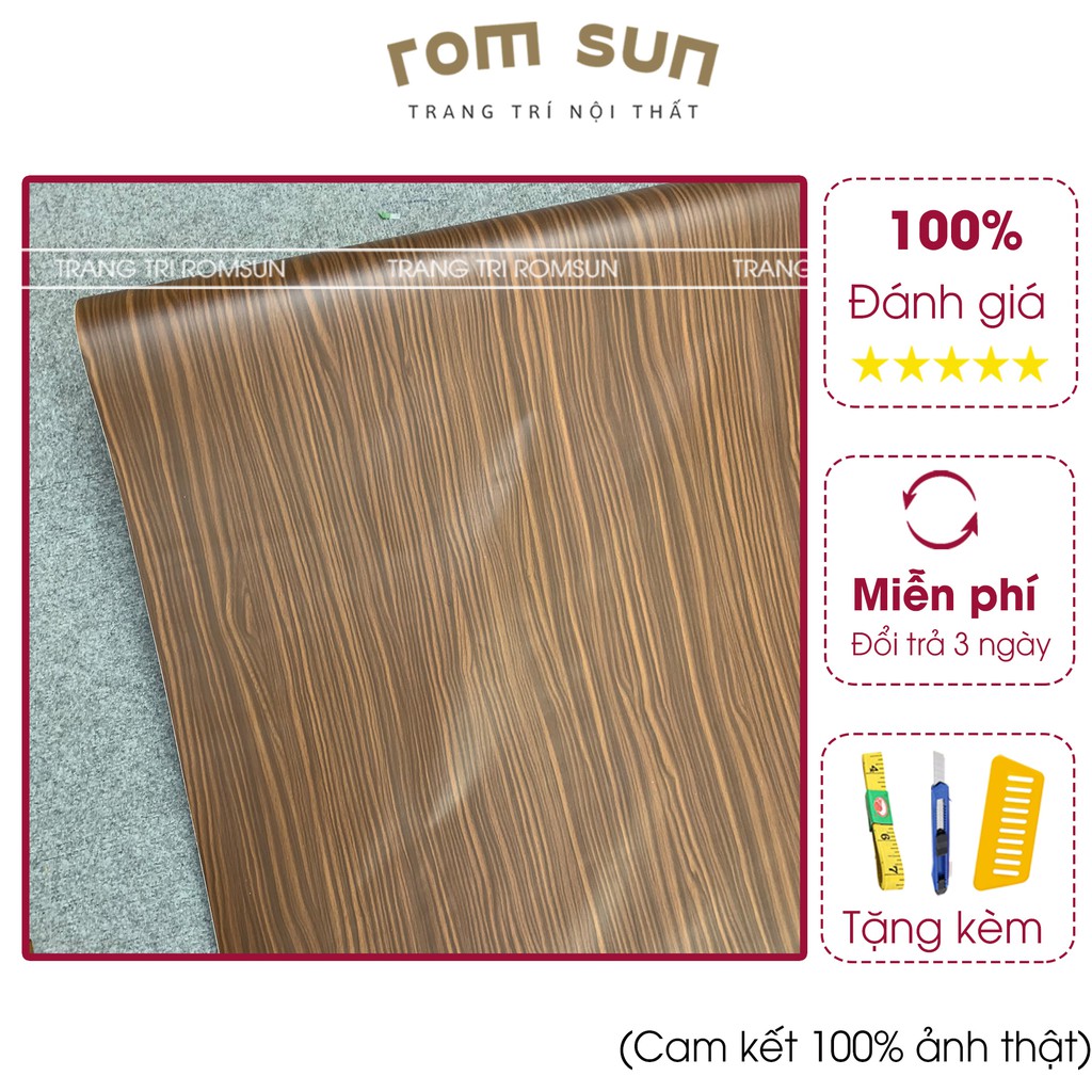 Giấy dán giả vân gỗ 3D phòng ngủ hàn quốc chống thấm nước dễ lau chùi khổ 1m2 đẹp G368