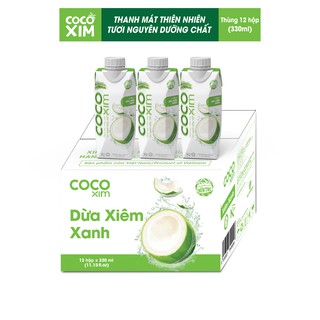 01 Thùng/ 12 Hộp 330mL Nước Dừa Xiêm Xanh/ Organic/ Xiêm Sen/ Tắc Dừa Tươi COCOXIM - YOOSOO