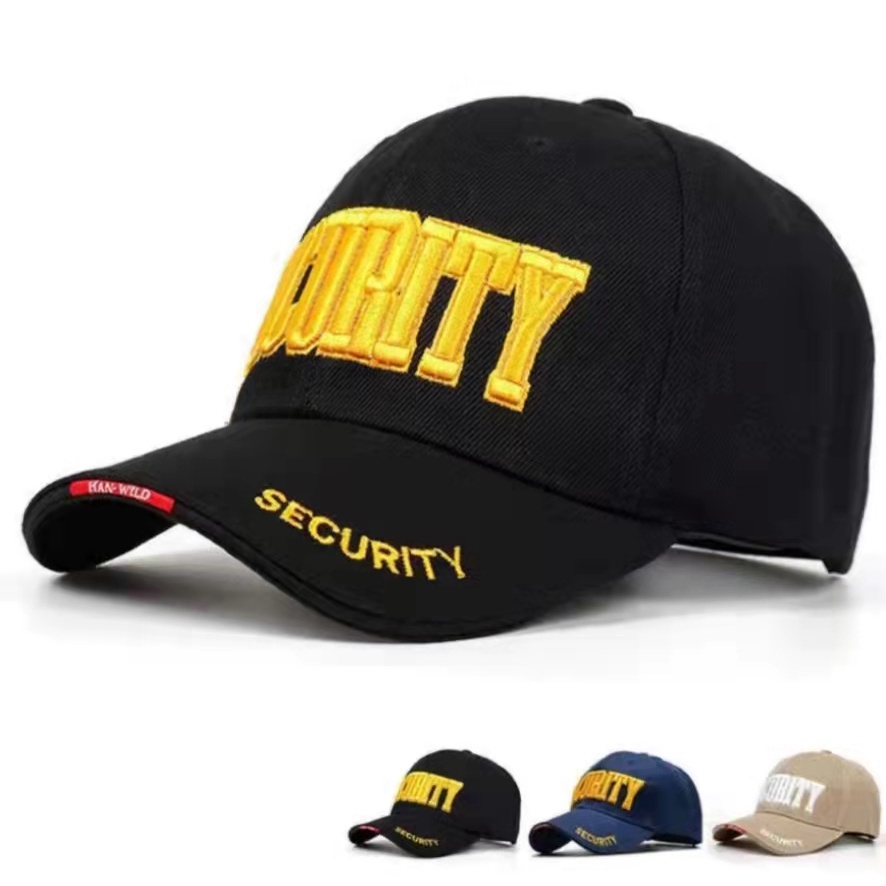 ✕❦◘Mũ Lưỡi Trai Thêu Chữ Security Law Enforcement Navy / Gold topi Sports