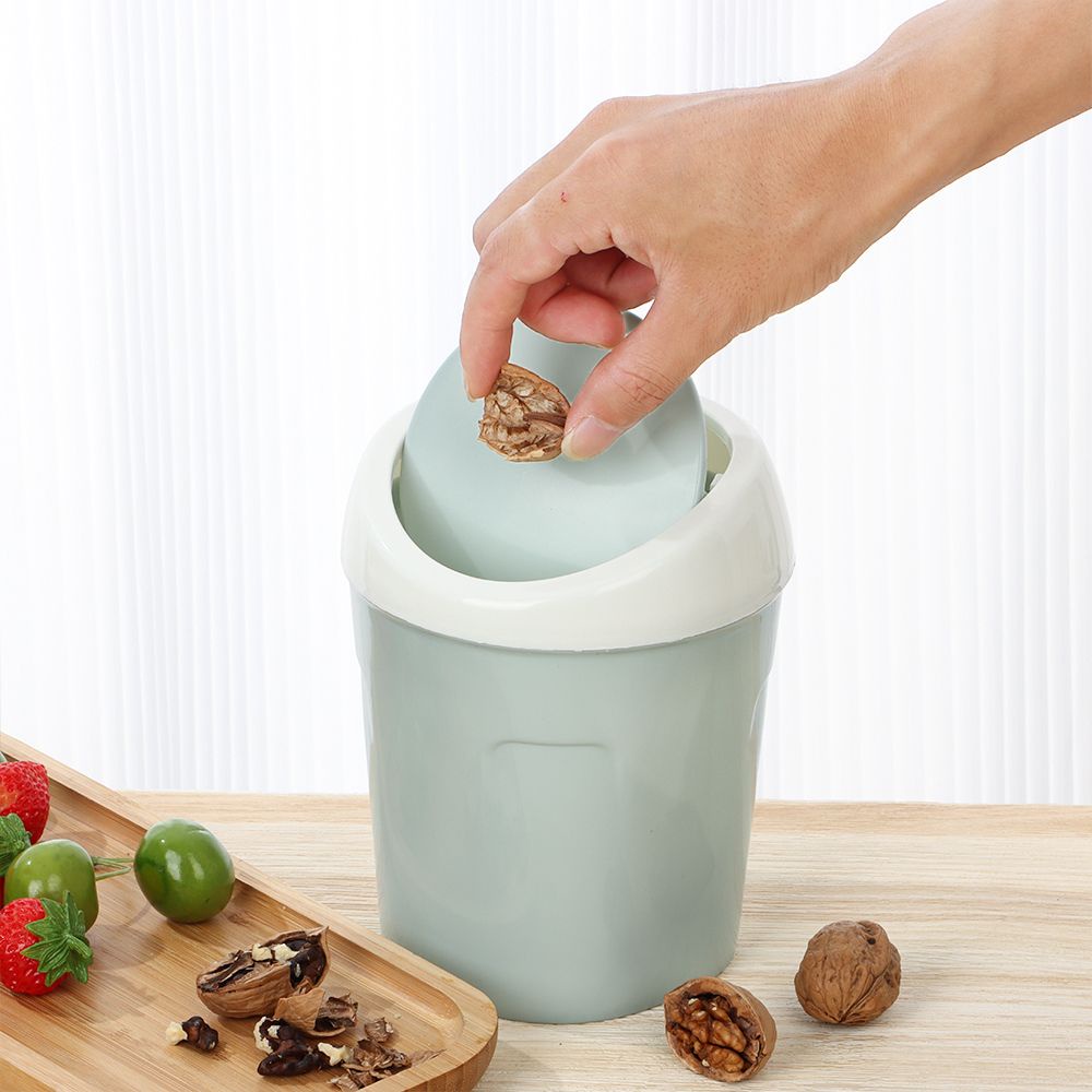 Thùng rác để bàn mini bằng nhựa có nắp đậy