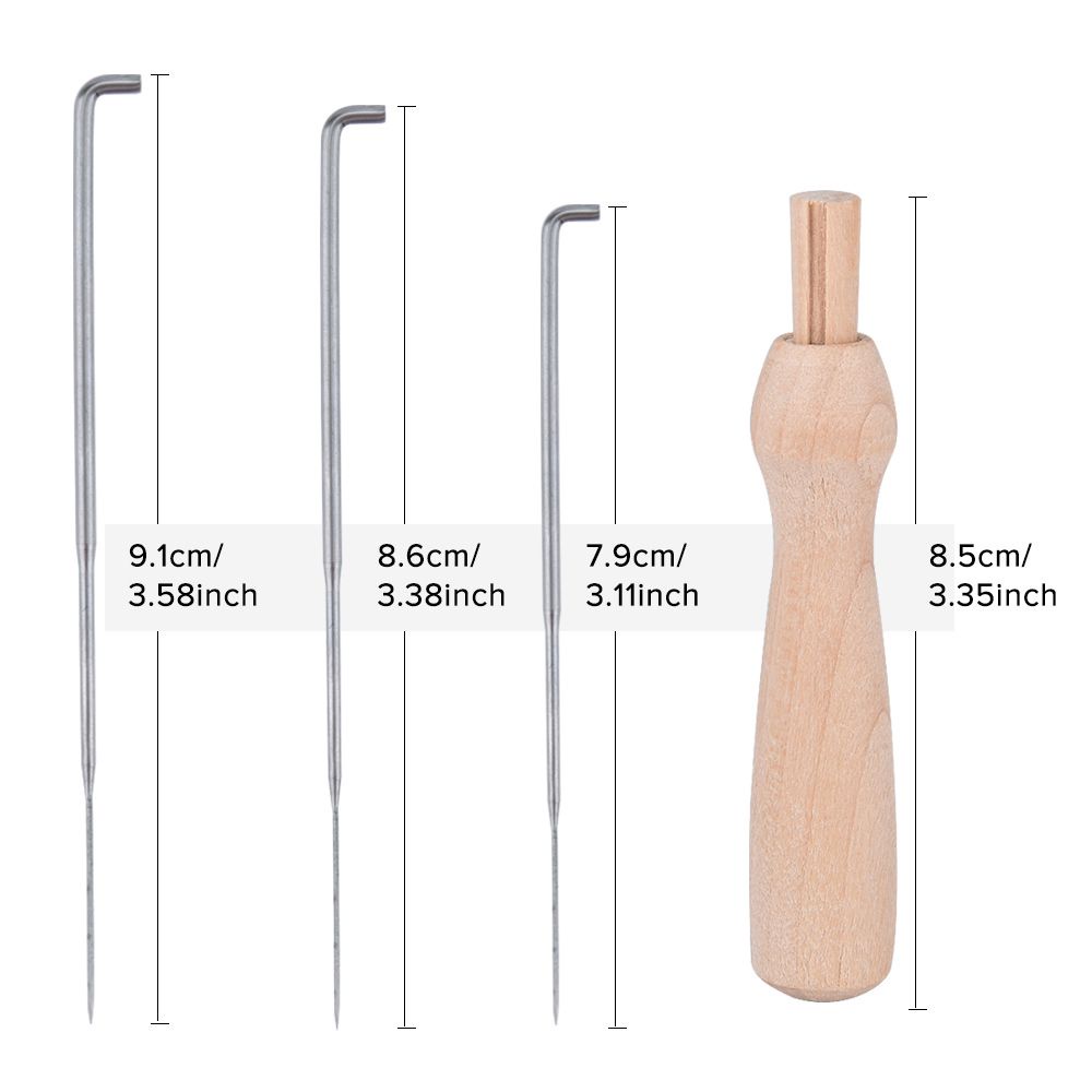 LAKAMIER  65PCS Felting Needles suit DIY Craft Sewing Fabric Tools Wooden Handle Holder