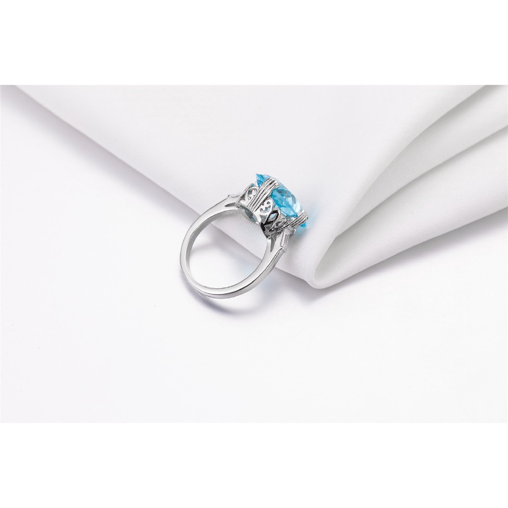 Nhẫn đeo tay đính đá quý giả màu xanh dương thời trang cho nữ