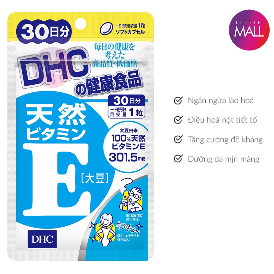 Viên uống vitamin e ngừa lão hóa, đẹp da DHC TẶNG mặt nạ Sexylook (Nhập khẩu) | Thế Giới Skin Care