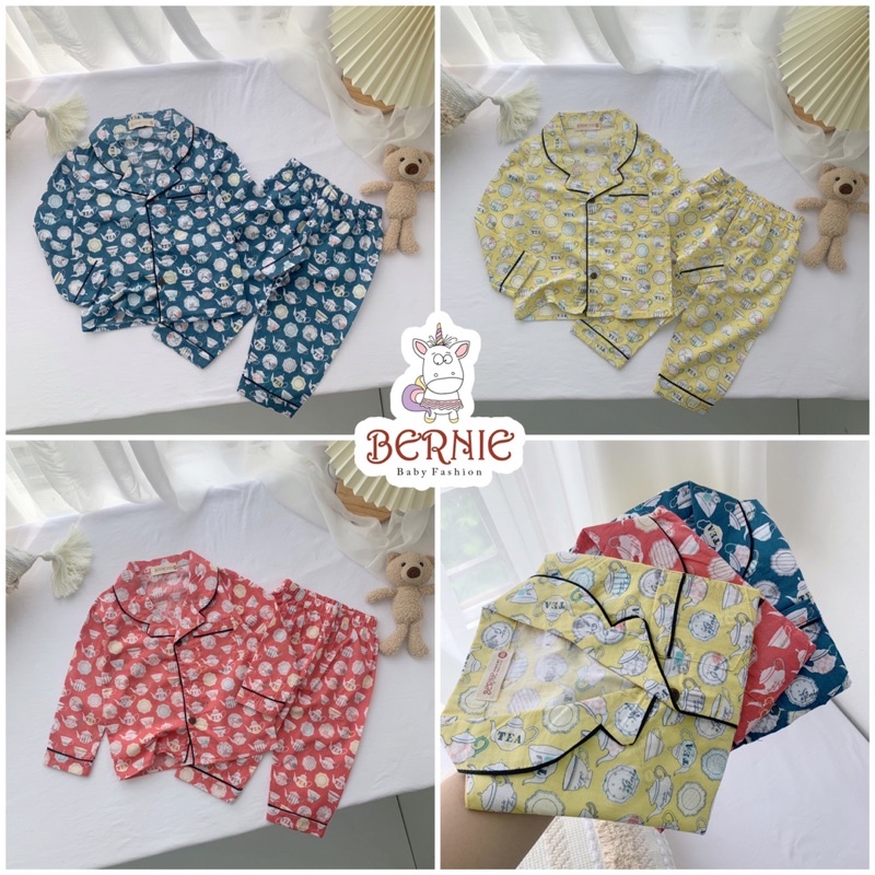 Bộ Thu Đông Pizama Thô Hàn 8-16kg Bé Trai - Bé Gái
