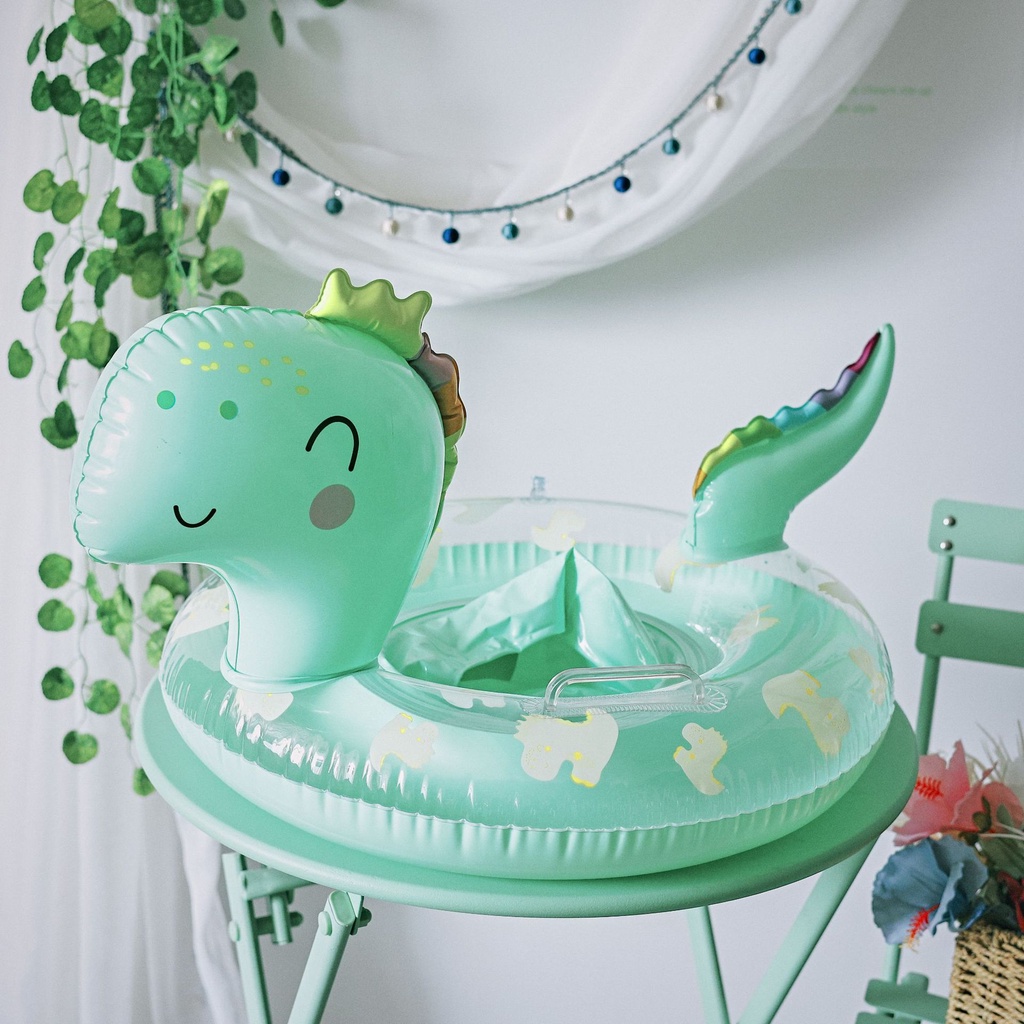 Phao Bơi Bơm Hơi Dày Dặn Hình Khủng Long Dễ Thương Cho Bé