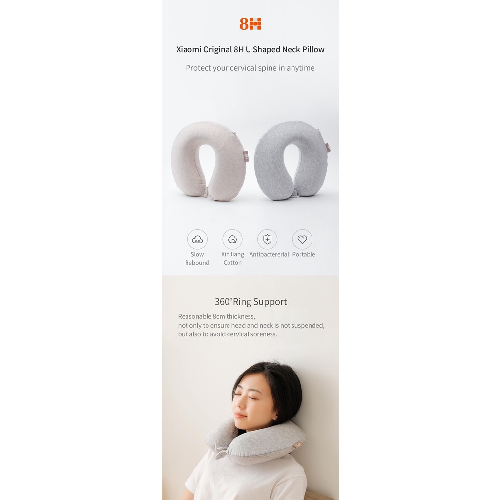 [Hỏa Tốc - HCM] Gối cổ Xiaomi 8H TRAVEL U-SHAPED PILLOW - YAJ4042RT | Hàng Chính Hãng | Ngoc Vien Store