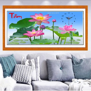 Tranh Đính Đá Chữ Tâm LG-1523, Kích Thước 90x50cm