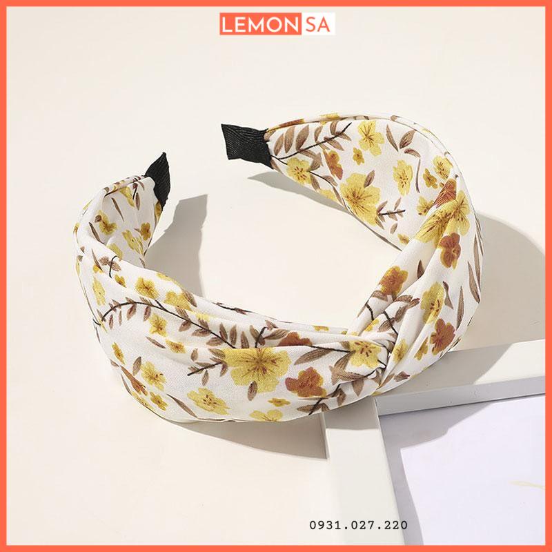 Băng đô vải hoa Cài tóc hoa vintage - Mã CA018  Lemon