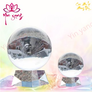 Cầu pha lê màu trắng- quả cầu phong thủy cao cấp