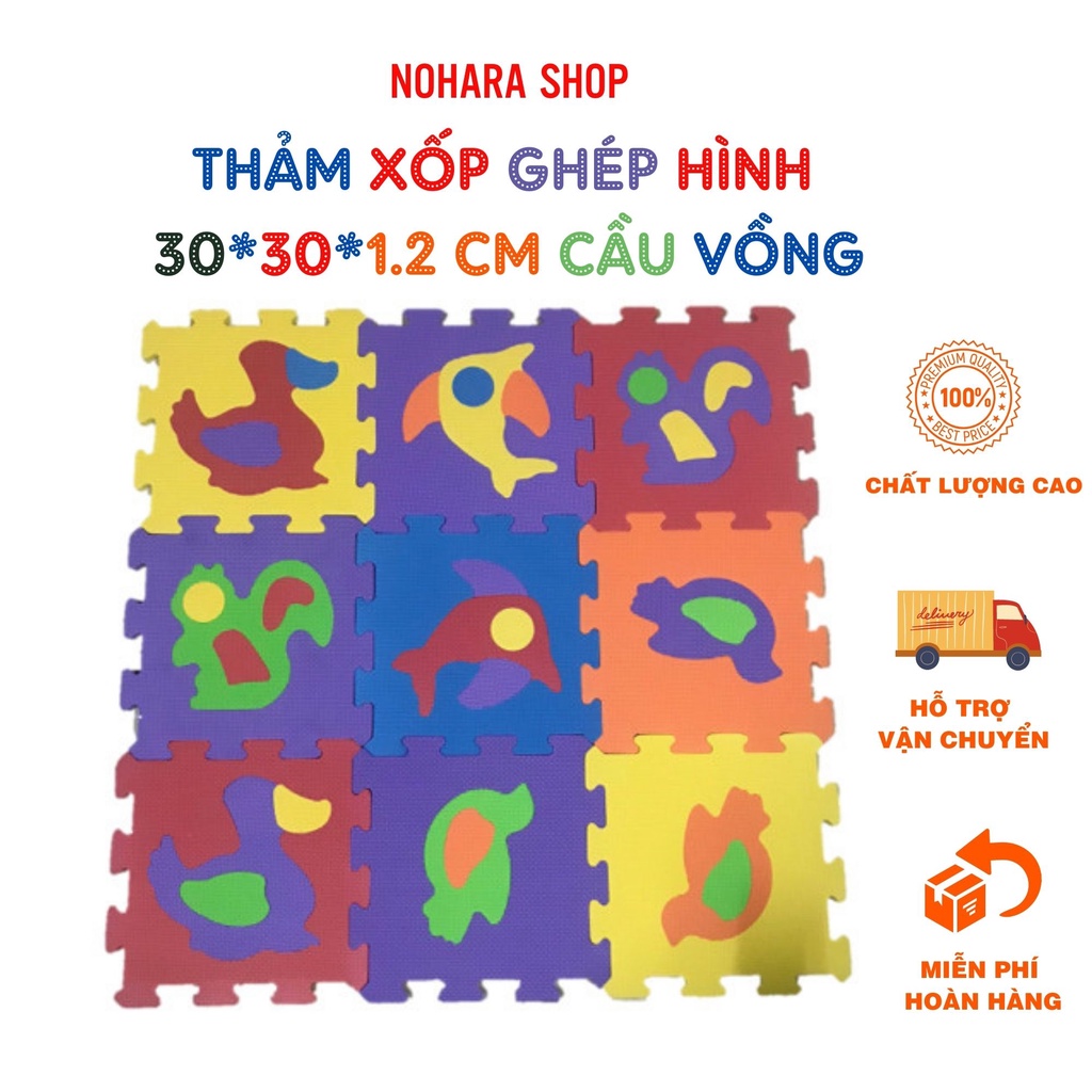 Thảm Xốp 30*30*1.2cm Ghép Hình Vui Nhộn Cho Bé Hàng Xuất Dư Không Mùi An Toàn Tuyệt Đối