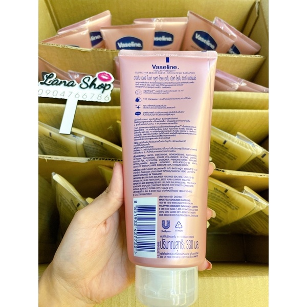 Dưỡng thể Vaseline Healthy Bright Gluta- Hya Serum Burst Lotion 10x