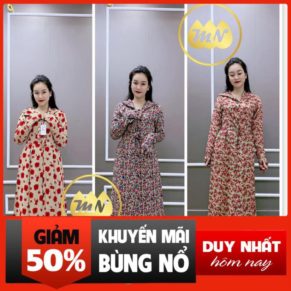 Áo chống nắng nữ toàn thân lanh nhung Nhật 2 lớp họa tiết hình dài kín chân - ao chong nang nu 2 lop