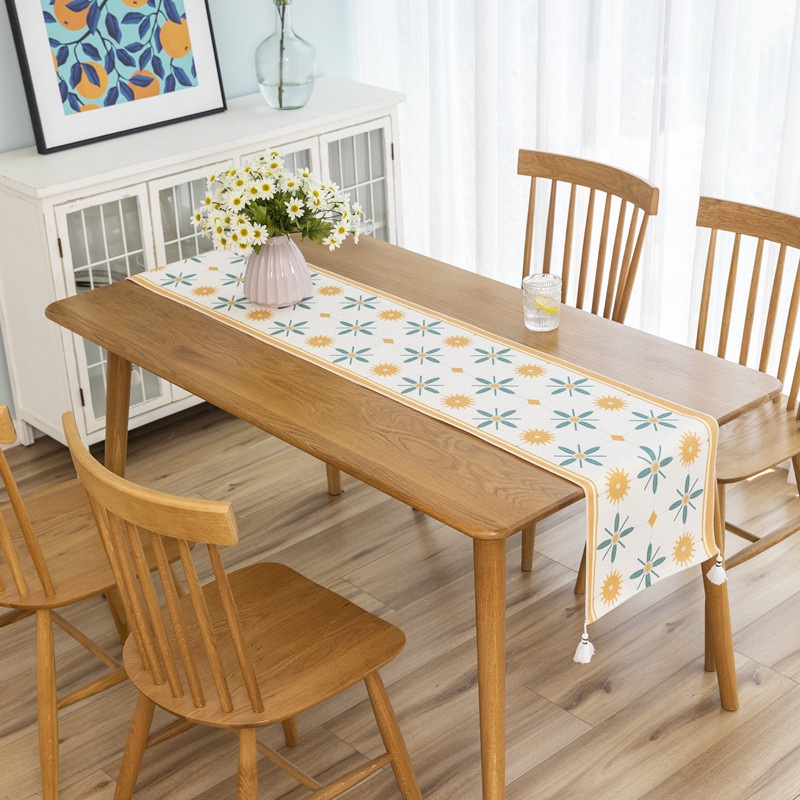 Khăn Trải Bàn,Table runner thêu sợi kích thước 35cmx180cm,trải bàn, phủ bàn, hàng cao cấp vải dày đẹp