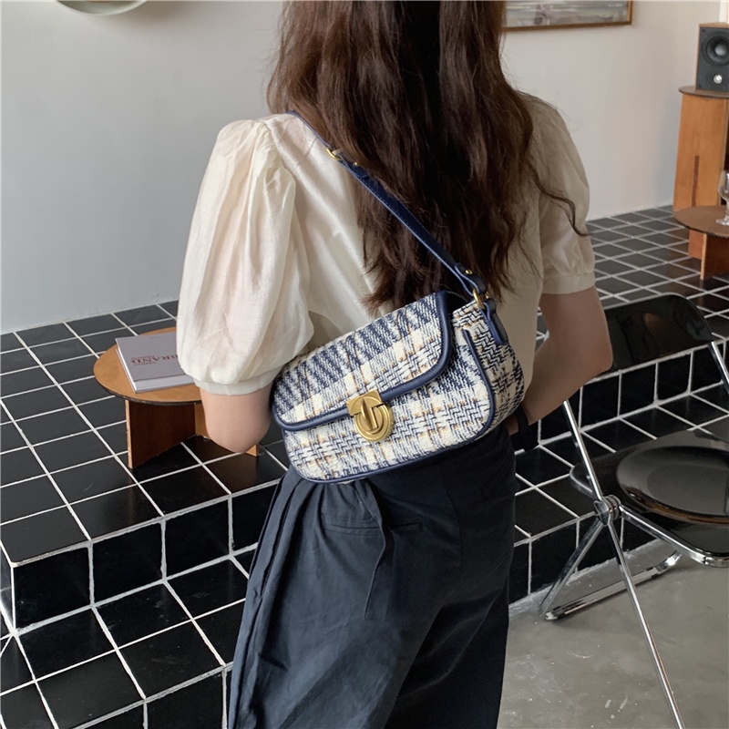 IELGY Túi đeo vai phối khóa cài nam châm kiểu dáng thời trang thanh lịch cho nữ