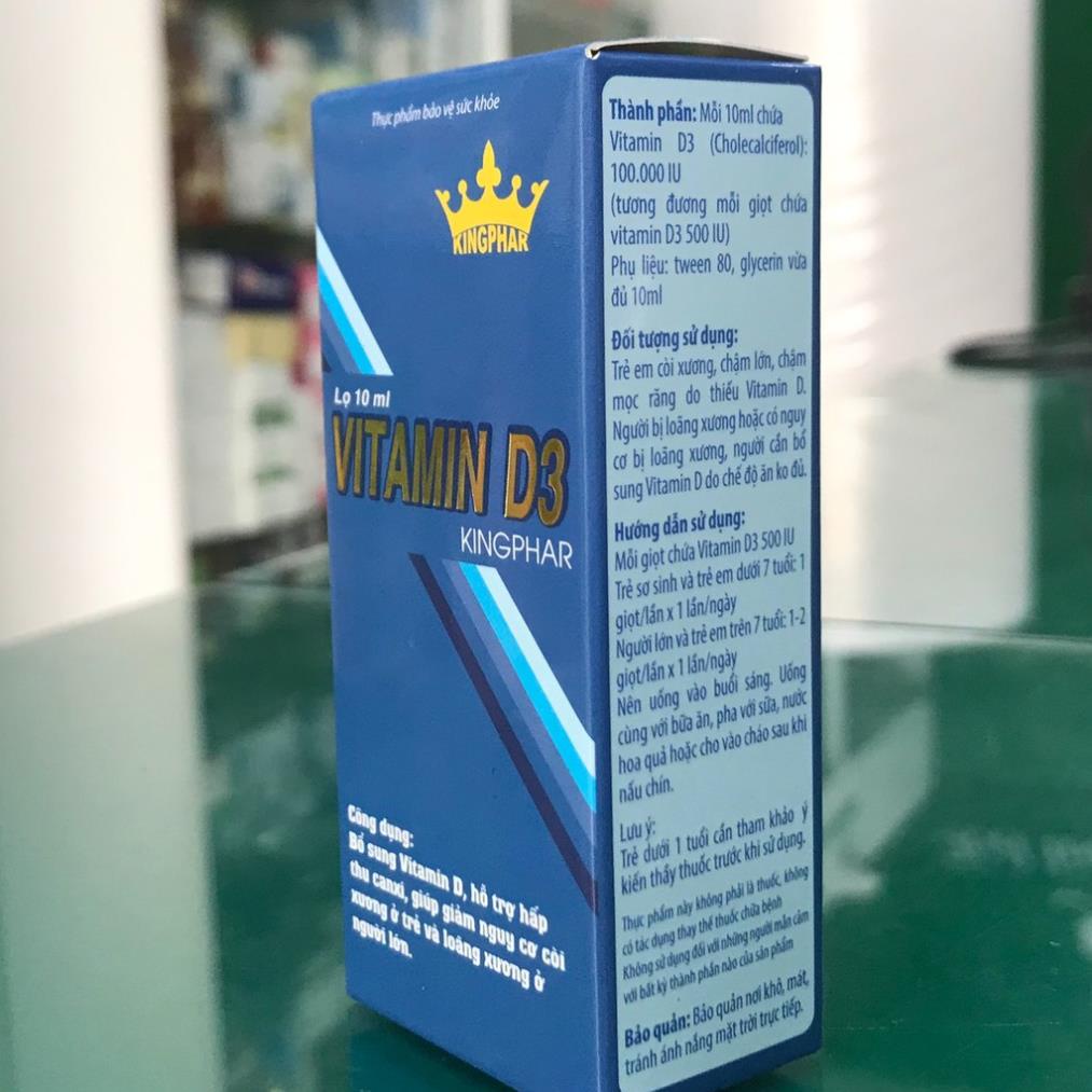 Vitamin D3 Kingfar 10Ml – Hỗ trợ giúp hấp thu canxi, chống vặn mình ở trẻ sơ sinh
