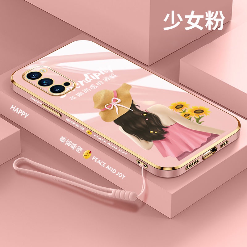 Ốp Điện Thoại Silicon Cạnh Thẳng Hình Nhân Vật Cho oppo reno4 reno4pro 4G reno3 reno3 pro reno2F 2Zreno reno2 renoZ 4SE