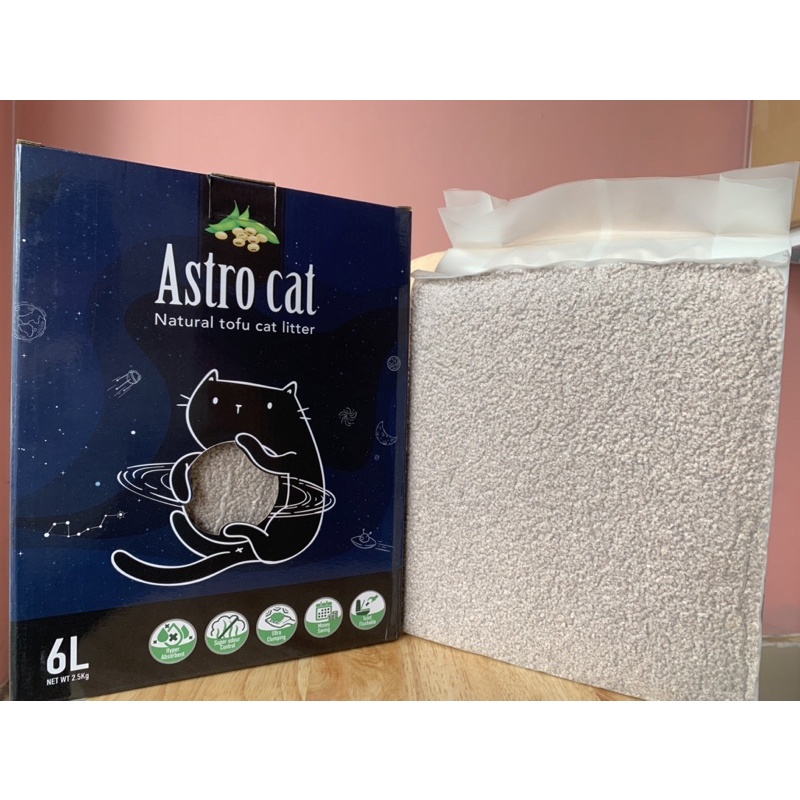 Cát vệ sinh cho mèo từ đậu nành hạt nghiền thương hiệu Astro thấm hút tốt không bụi, hạt nhỏ không hao cát