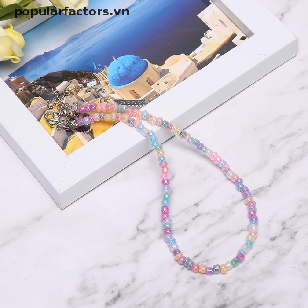 Vòng Cổ Chuỗi Hạt Nhiều Màu Phong Cách Boho Thời Trang Cho Nữ