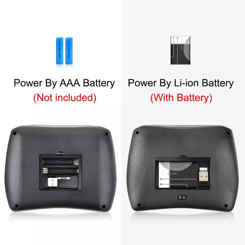 Bàn phím D8 mini không dây 2.4G + Bluetooth có đèn Led di chuột - Home and Garden