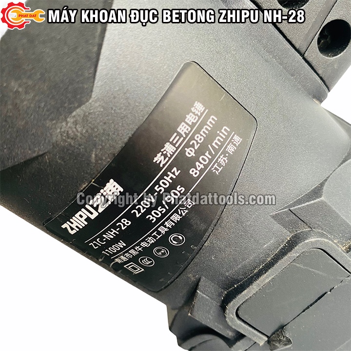 Máy Khoan Đục Bê Tông ZHIPU Z1C-NH-28  - Kèm 4 Mũi Khoan Phi 6,8,10,12 - Công Nghệ Đức - Bảo Hành 6 Tháng