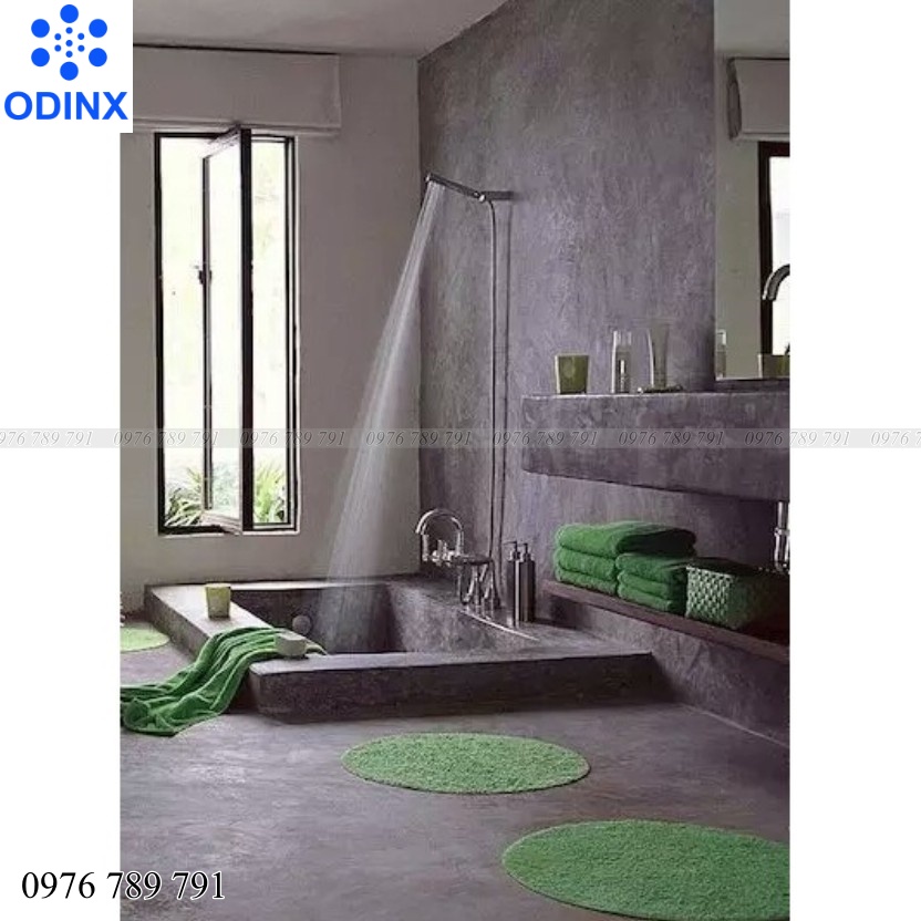 10M Giấy dán tường giả xi măng có sẵn keo chống nước khổ rộng 45cm