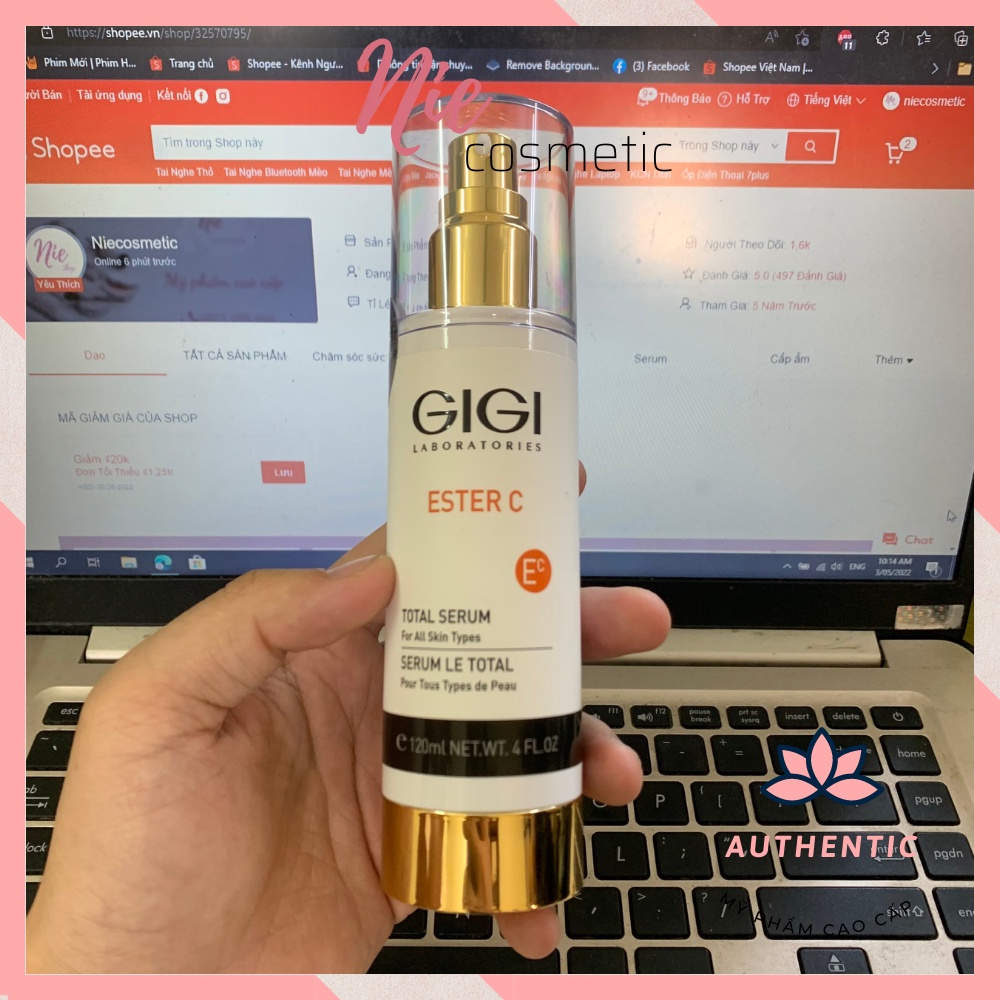 Total serum Ester C GiGi Huyết thanh dưỡng ẩm 120ml