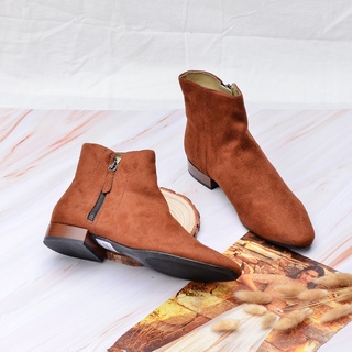 Boot Da Lộn Gót Vuông 2cm Evashoes - EVA0180