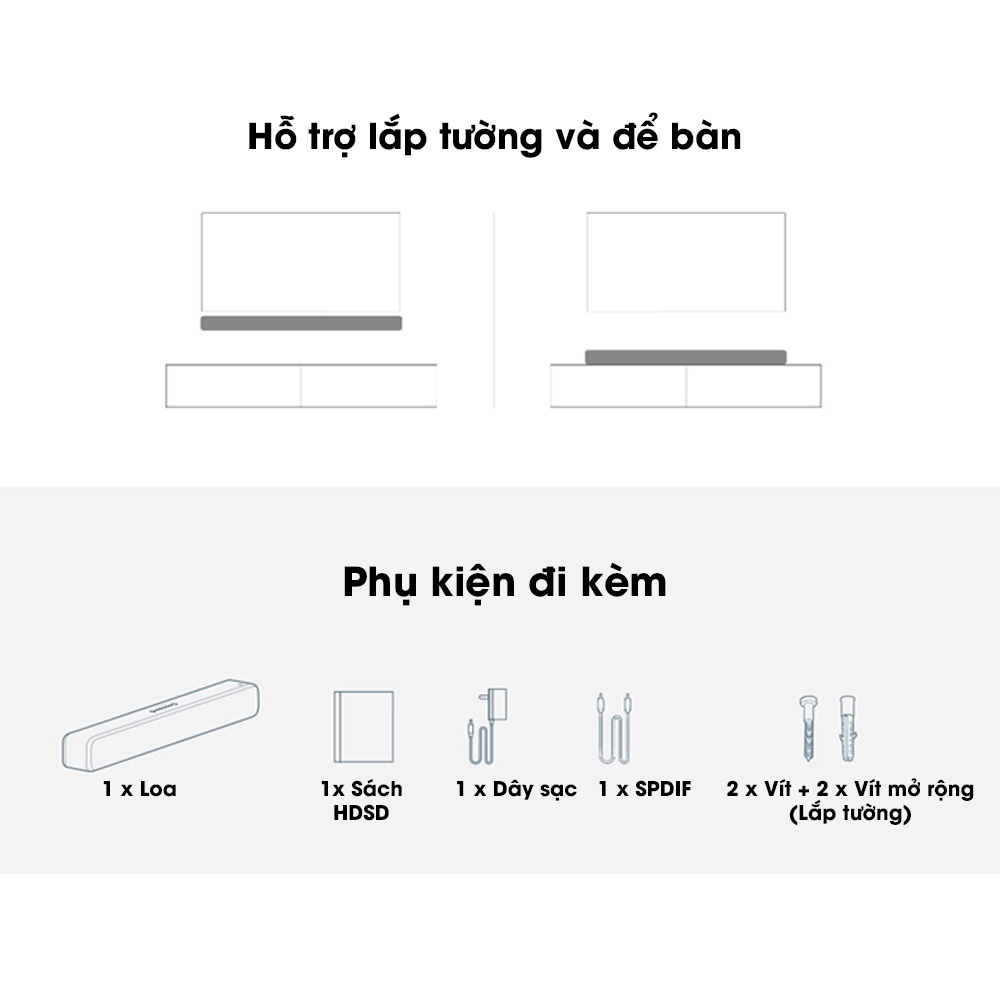 Loa Xiaomi TV Sound Bar/ Loa Redmi TV không dây Bluetooth đơn giản và thời trang