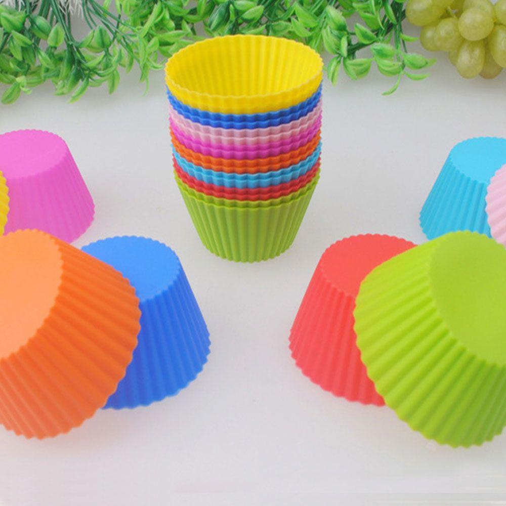 Khuôn Silicon Làm Bánh Muffin / Sô Cô La Nhiều Màu Sắc