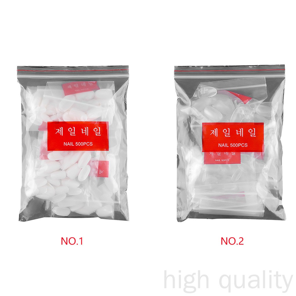 Bộ 500 Móng Tay Giả Hình Oval Trong Suốt Thời Trang Cho Nữ Run998