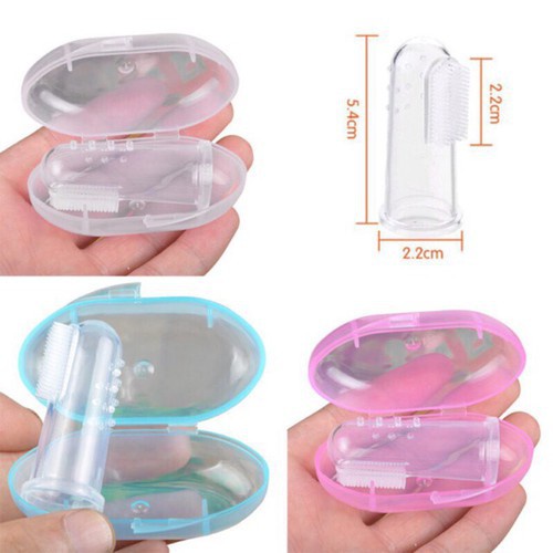 Rơ Silicone Xỏ Ngón Có Hộp Đựng Cho Bé