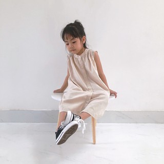 Đầm Linen kem cho bé 2-7 tuổi