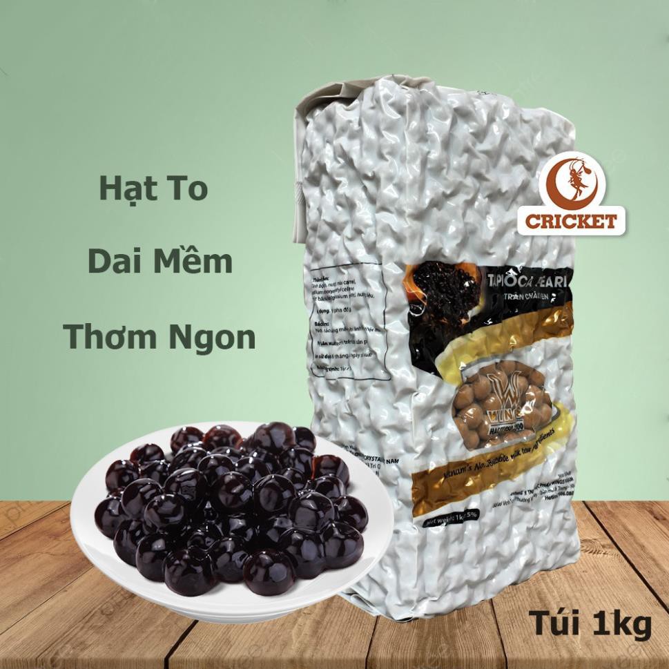 Trân Châu Đen Wings (Túi 1kg) Vị Caramel (Trắng, Hoàng Kim) làm trân châu đường đen ngon như Cotra hơn Trường Lạc,Gia Uy