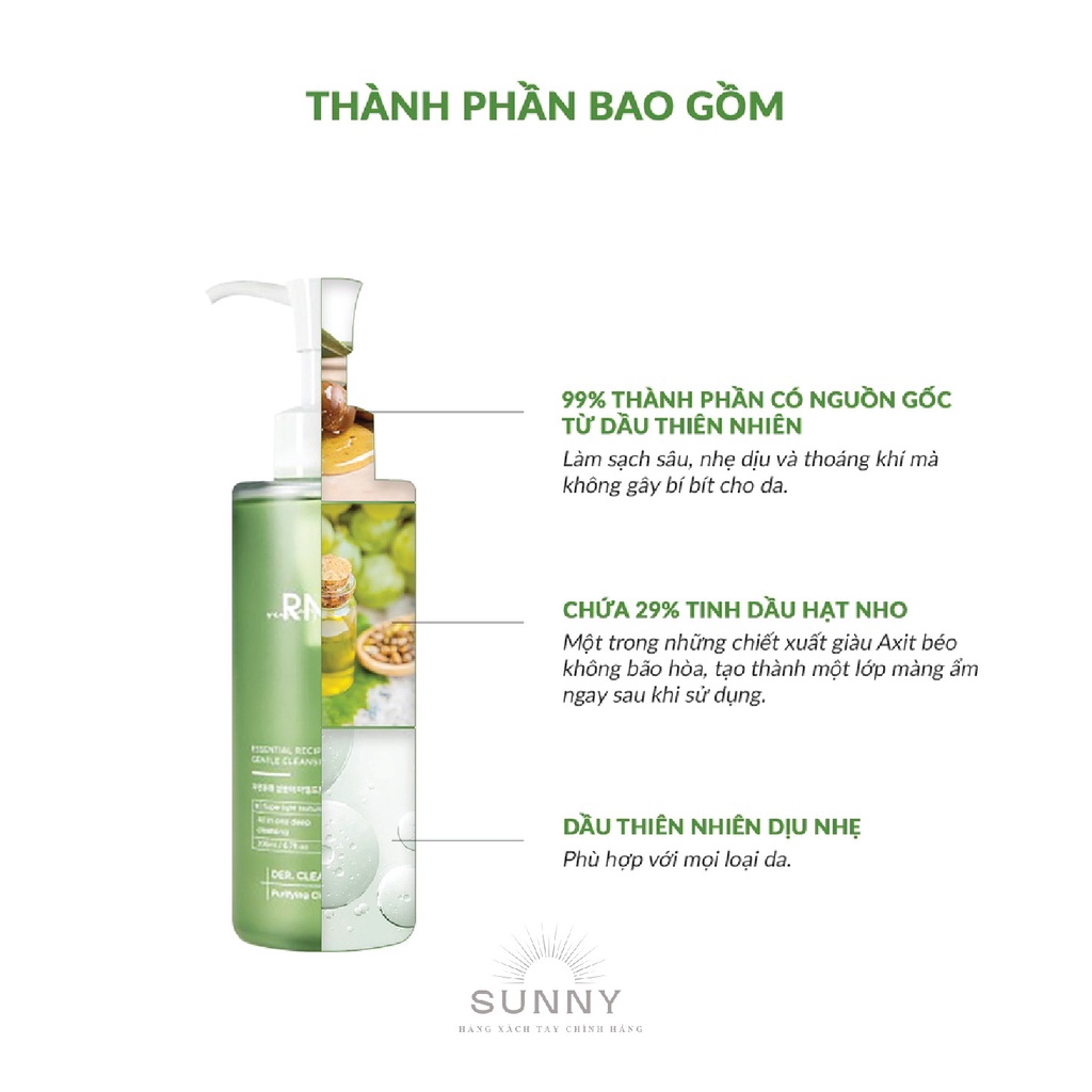 Dầu tẩy trang RNW Purifying Cleansing Oil 200ml chính hãng Hàn Quốc giúp làm giảm bã nhờn và mụn ẩn trên da