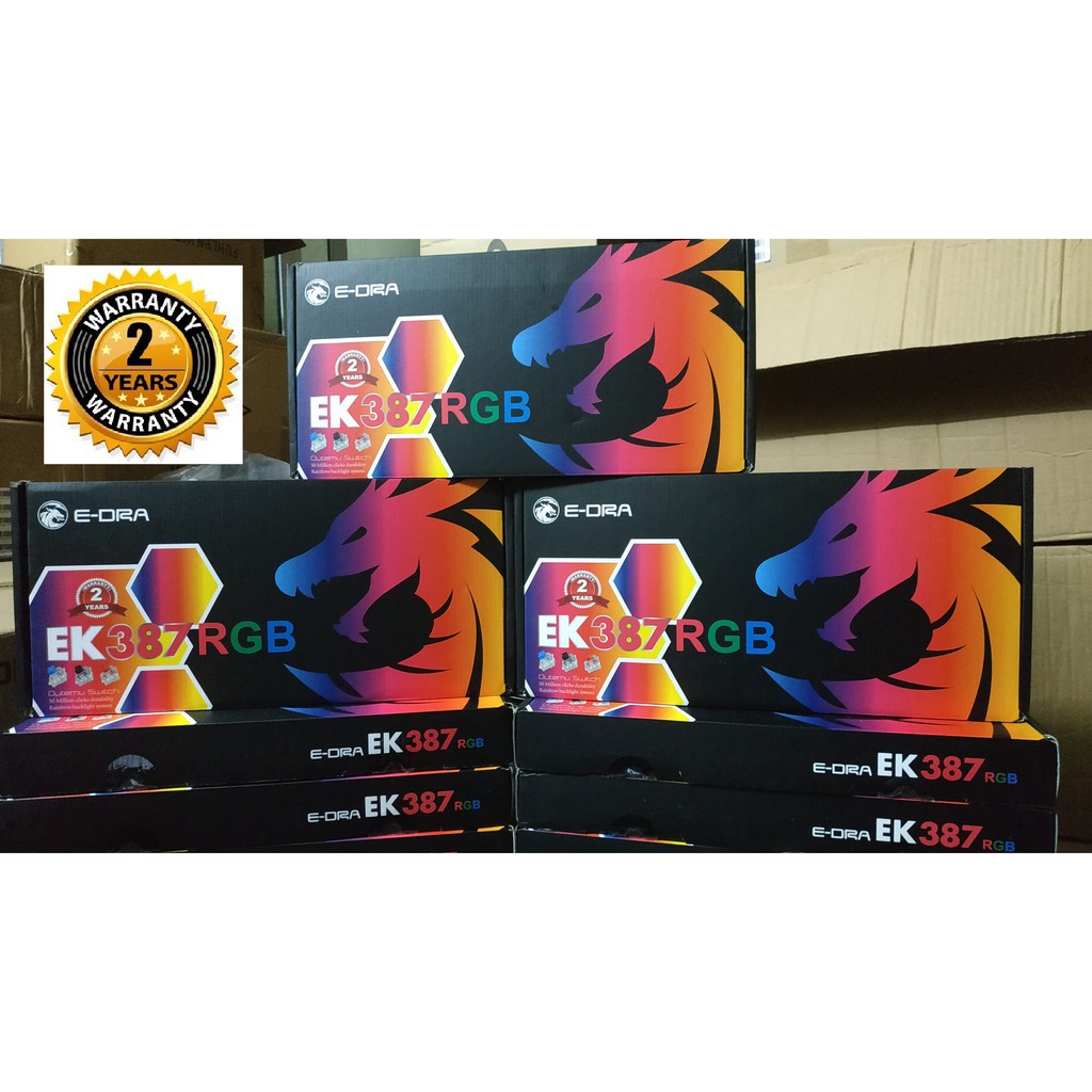 [Hanoinew.vn] Phím cơ E-Dra EK387 RGB bản mới nhất 2020 plate trắng - BH 2 năm chính hãng