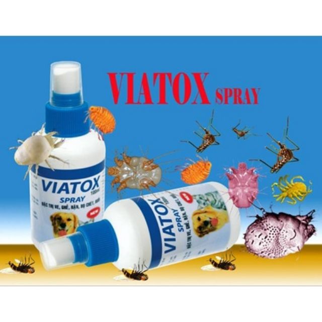 Xịt ve ghẻ bọ chét viatox đậm đặc 100ml