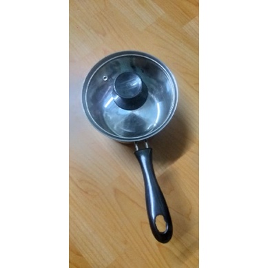 Nồi Nấu Bột, Quánh Inox nắp kiếng 15Cm, Xoong Nấu Bột - Cháo Tiện Lợi