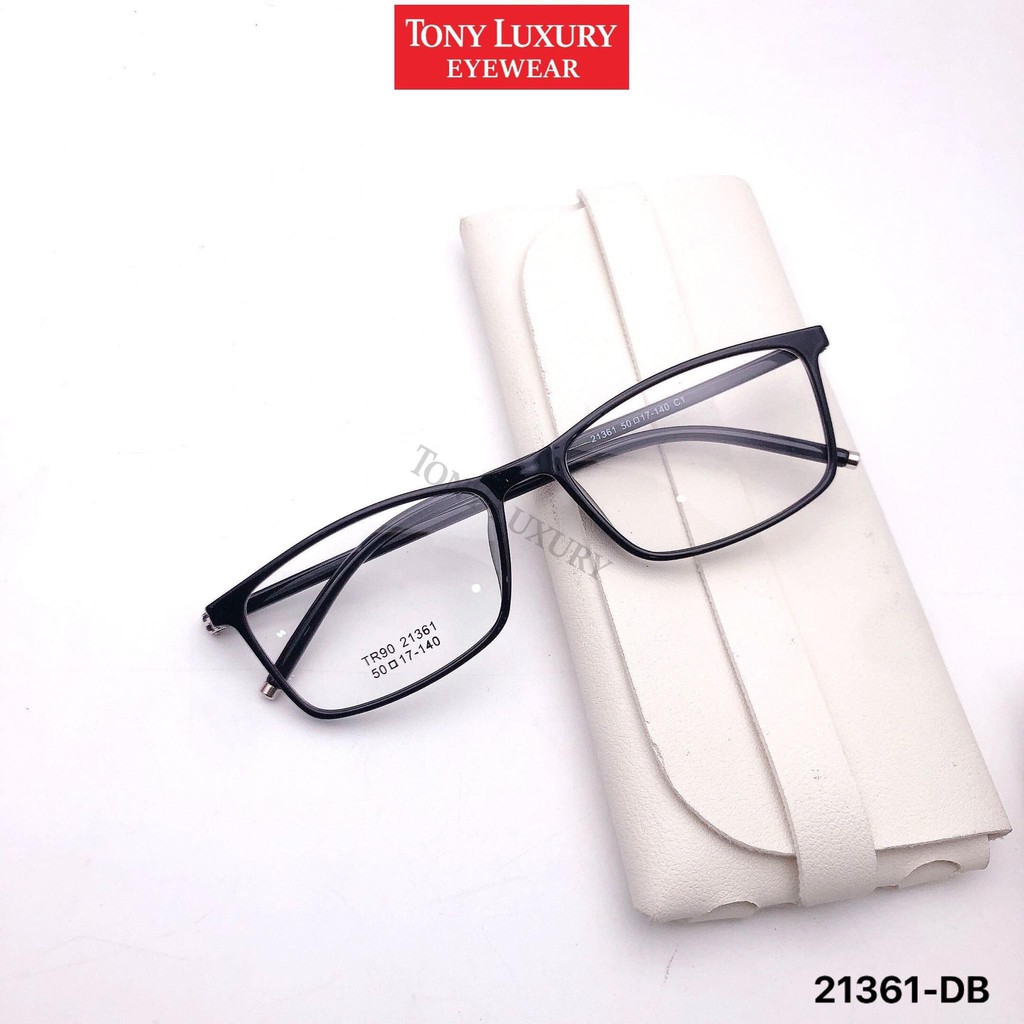 Gọng kính cận nam nữ Tony Luxury Eyewear chính hãng mắt vuông gọng nhựa dẻo 21361 - Nhận Cắt Tròng Cận Viễn Loạn