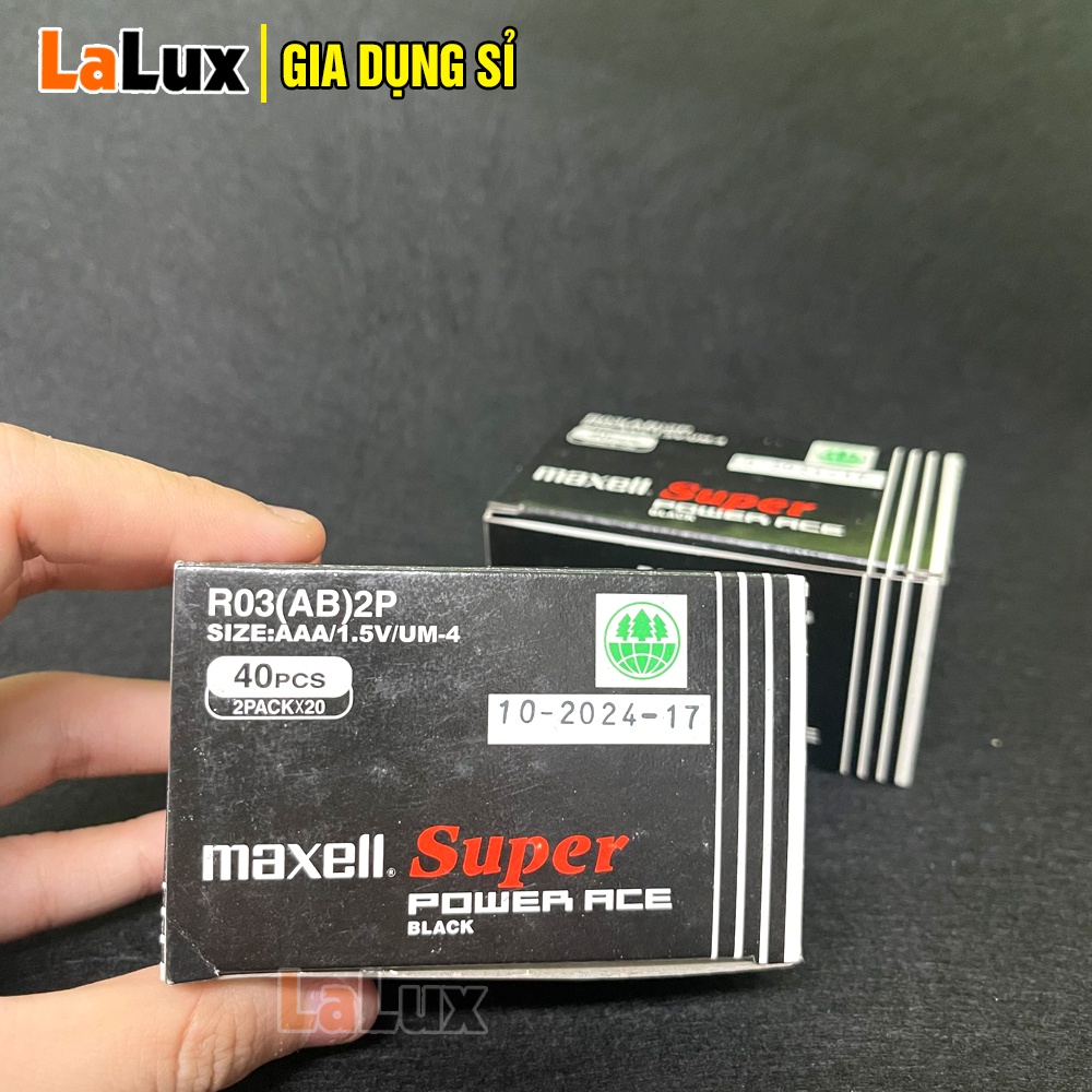 Pin AAA Maxcell CHÍNH HÃNG HỘP 1.5V- Pin Tiểu 3A Cho Chuột Không Dây Điều Khiển Từ Xa,máy đo huyết áp đường huyết LALUX