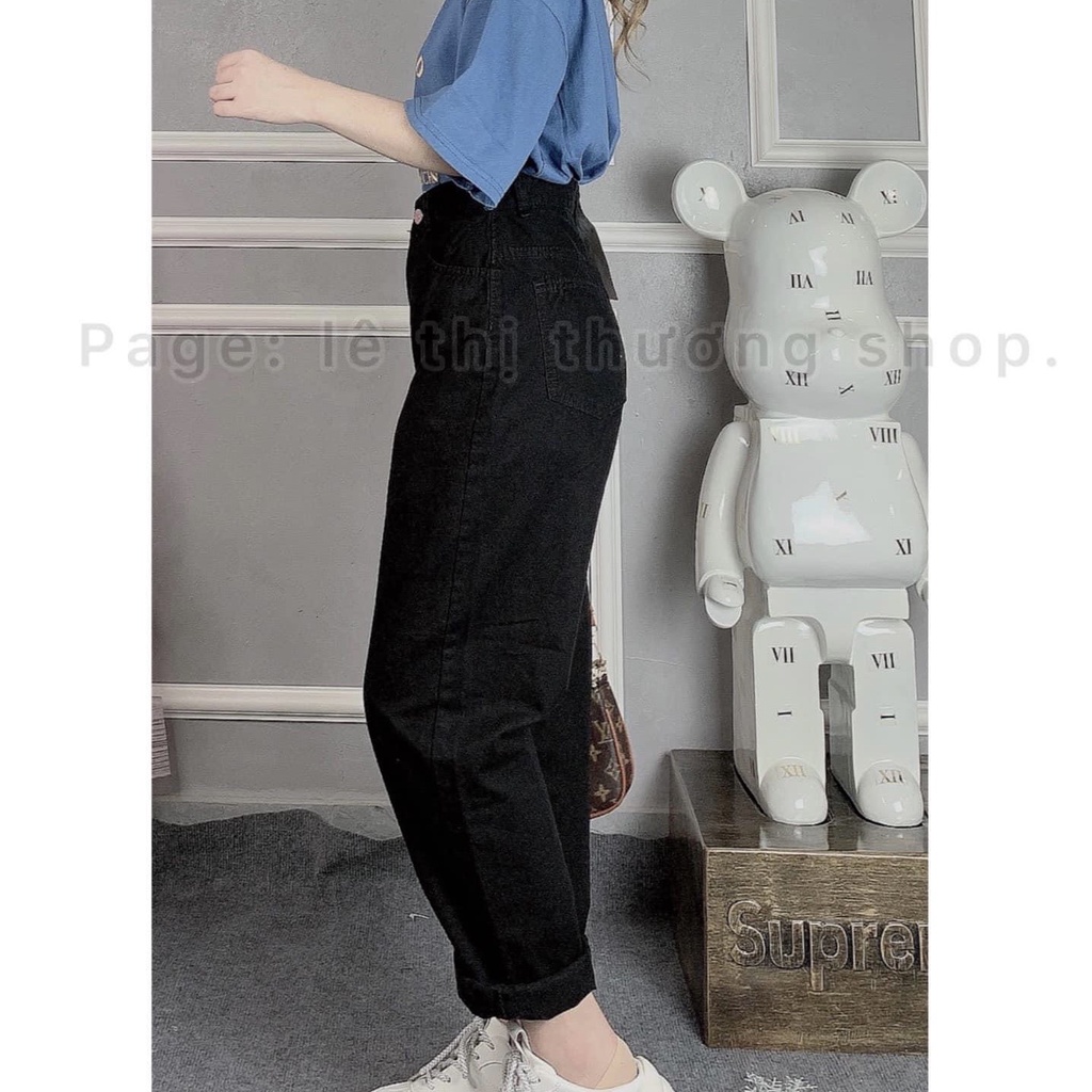 Quần jean baggy nữ cạp cao chất đẹp không co dãn size S M L | BigBuy360 - bigbuy360.vn