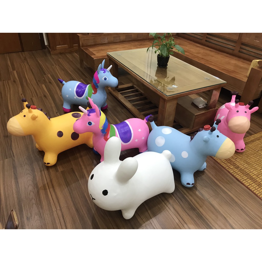 Thú nhún bơm hơi / đồ chơi thú nhún  cao su bé thỏa sức nhún nhảy