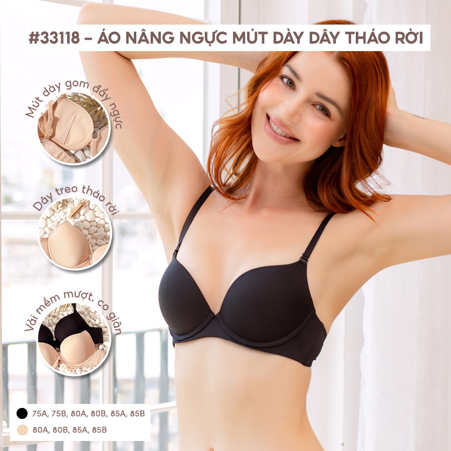 Áo ngực nữ Marguerite Paris đệm dày, có gọng siêu nâng đẩy ngực 33118