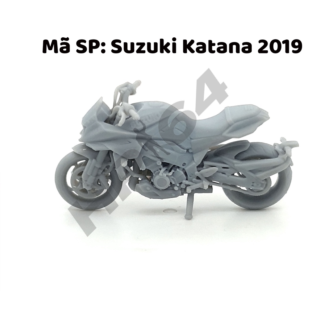 Mô hình xe mô tô thô chưa sơn tỉ lệ 1/64 Katana 2019
