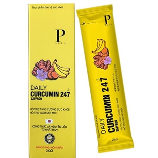 (Combo 1 hộp 2 thanh) Thạch Nghệ Daily Curcumin 247 Saffron Thạch Nghệ Vị Chuối Hộp Mini 2 Thanh