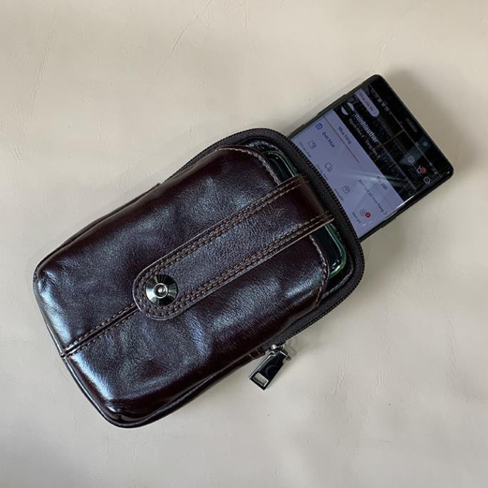 Ví Đeo Thắt Lưng Đựng Điện thoại Da Bò cao cấp BH Da 3 Năm [HÀNG XIN XUẤT KHẨU] | BigBuy360 - bigbuy360.vn