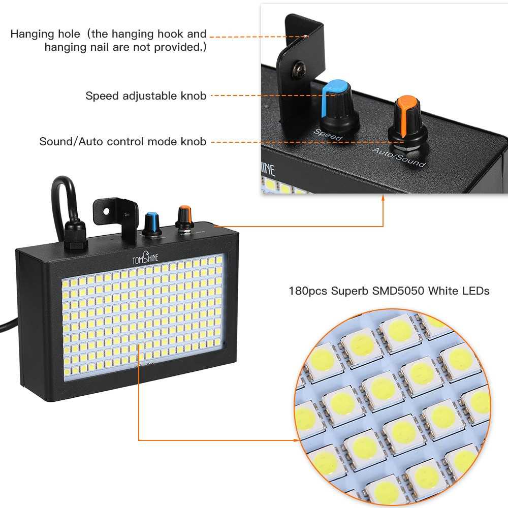 Đèn Flash 180 Bóng Led 35W Rgb Có Điều Khiển Từ Xa Tiện Dụng Cho Sân Khấu / Bar