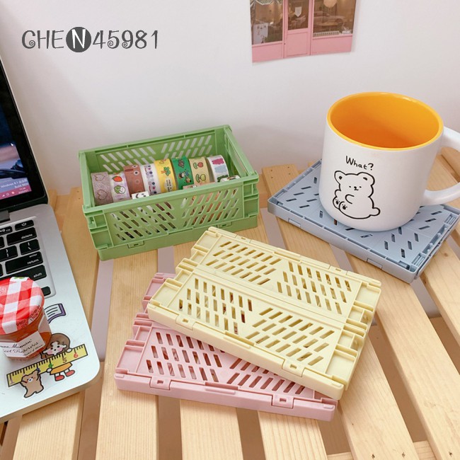 Giỏ Đựng Đồ Để Bàn Bằng Nhựa Mini Gấp Gọn Được Tiện Dụng | BigBuy360 - bigbuy360.vn