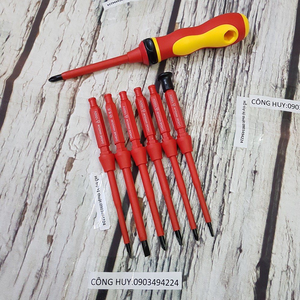 Bộ tô vít cách điện sửa chữa cao cấp 7 chi tiết có hộp đựng