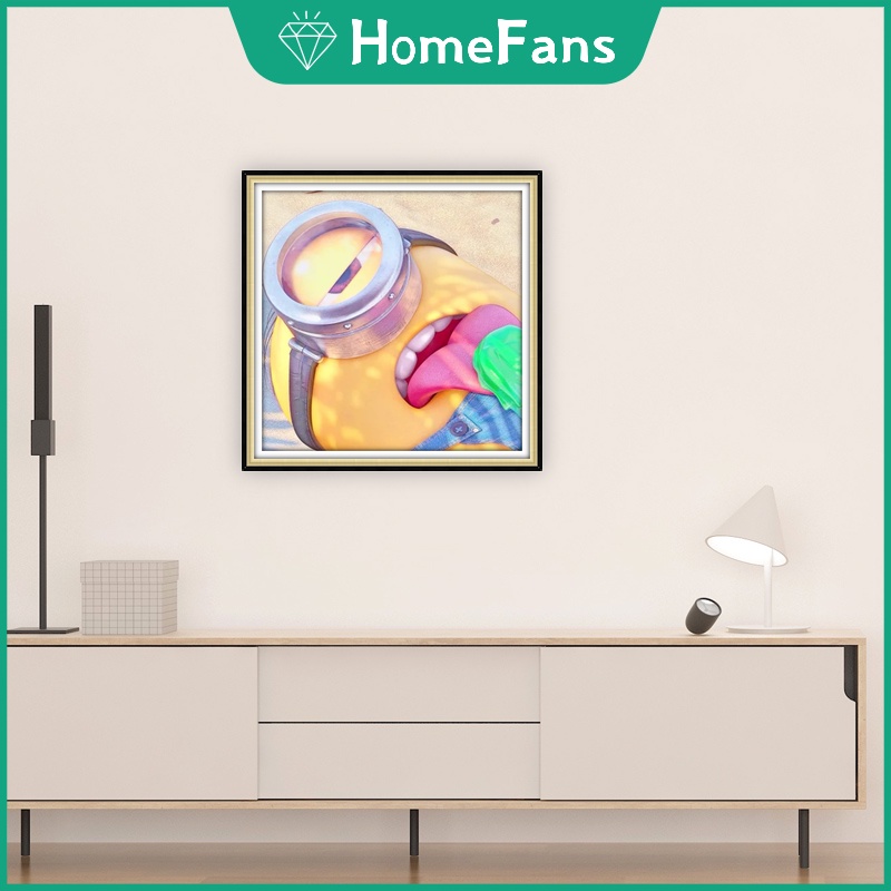 Bộ Tranh Đính Đá 5D Tự Làm Hình Minions 30x30cm / 40x40cm / 50x50cm Trang Trí Nhà Cửa